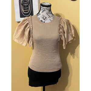 Balboa Short Sleeve Flutter My Heart Knit Top size M